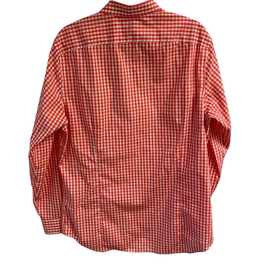 Banana‎ Republic Men's Orange Checkered Non Iron Tailored Slim Shirt 16-16 1/2 - Picture 3 of 14